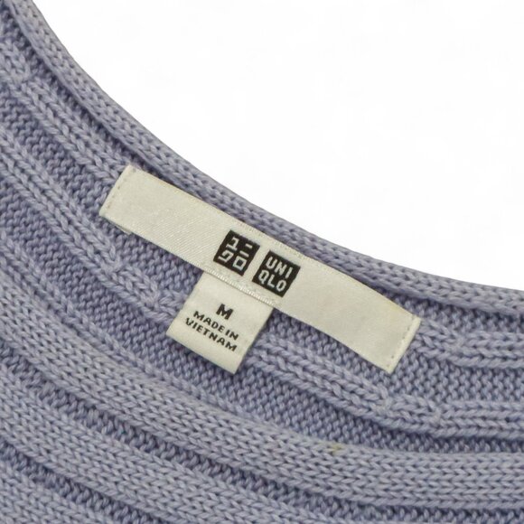 Uniqlo 3D Cotton Boat Neck Sweater – Lavender, Size M (fits S), Excellent Cond't - Picture 3 of 11